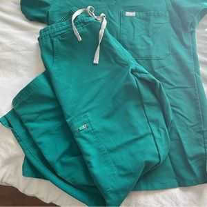 Figs Yola Skinny Scrub Pants Hunter Green XS petite